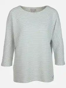 Damen Sweatshirt mit 3/4 langen Ärmeln Weiß