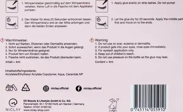 Bild 3 von NICLAY Wimpernkranz Kleber transparent, 4 ml