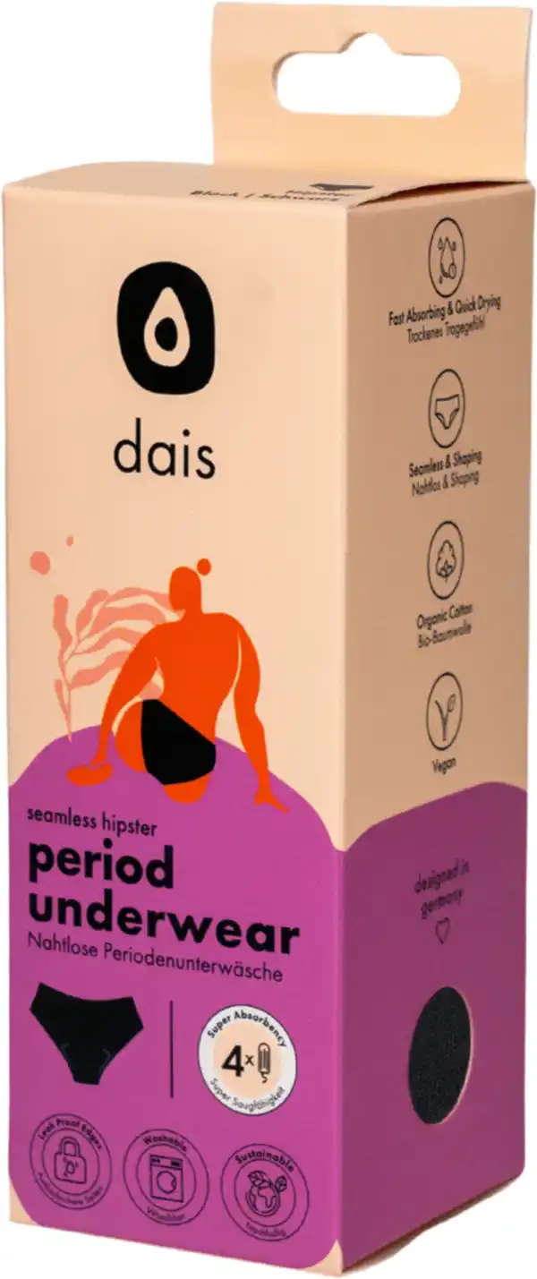 Bild 2 von dais Nahtlose Periodenunterwäsche Hipster Gr. S schwarz