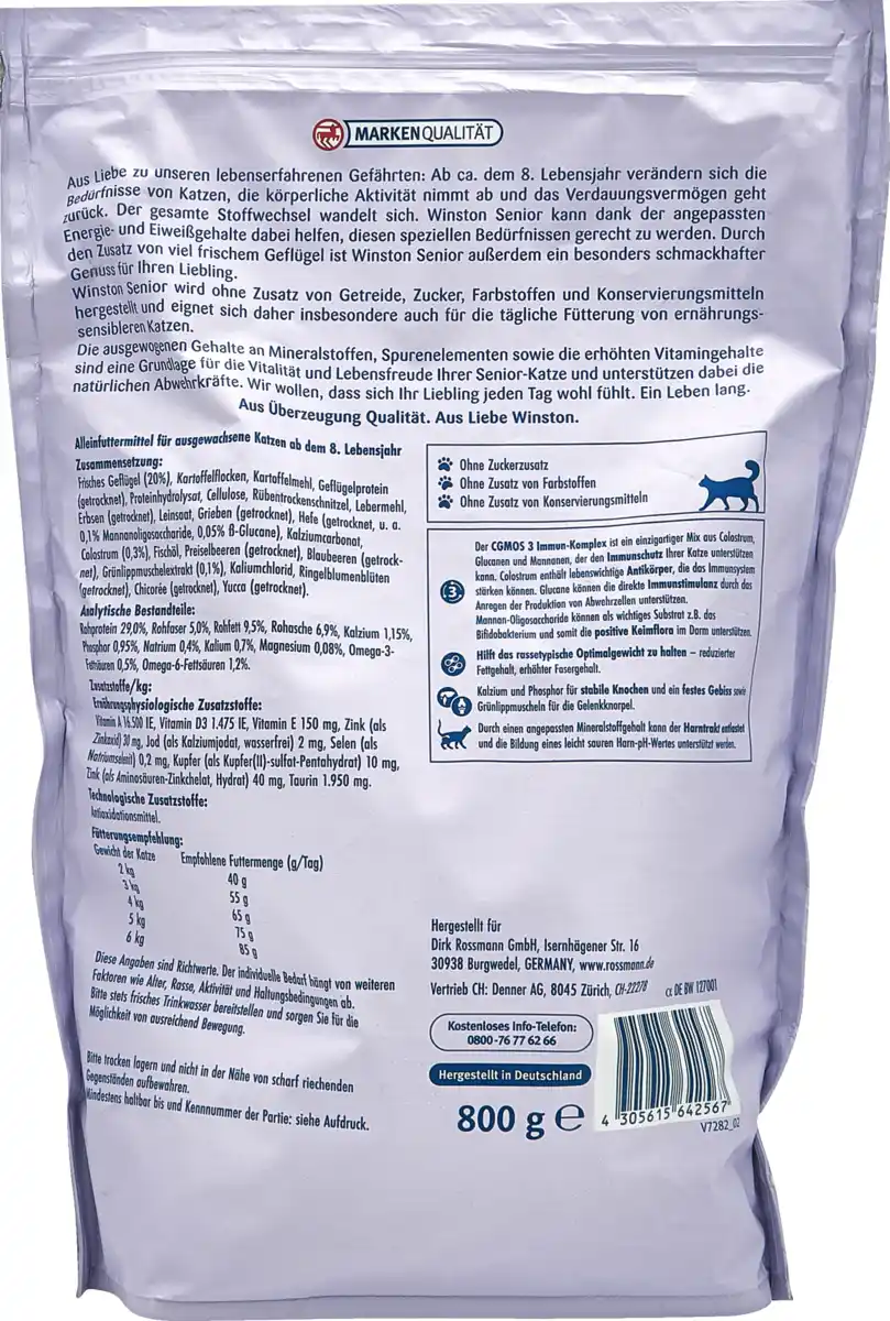 Bild 3 von Winston Senior Trockenfutter reich an Frischgeflügel, 800 g