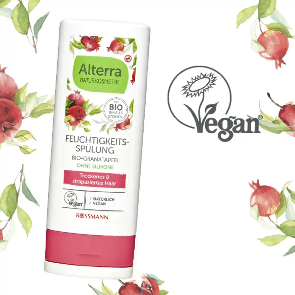 Bild 2 von Alterra NATURKOSMETIK Feuchtigkeits-Spülung Bio-Granatapfel, 200 ml