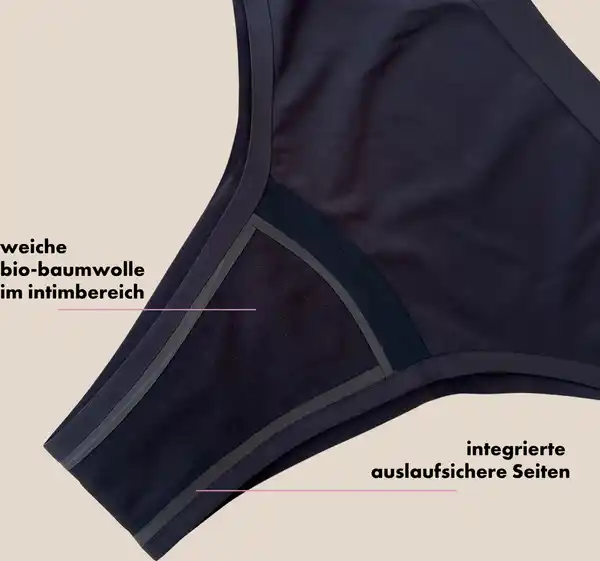 Bild 4 von dais Nahtlose Periodenunterwäsche Hipster Gr. M schwarz