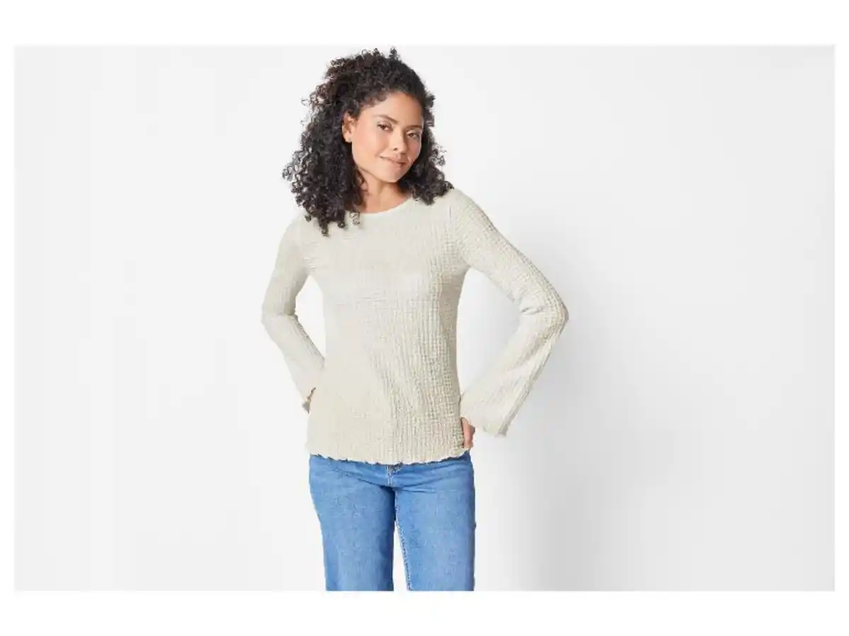 Bild 3 von esmara® Damen Langarmshirt, mit modischem Jacquard-Jersey