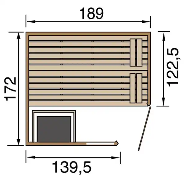 Bild 3 von WEKA Massivholzsauna »VALIDA«, BxHxT: 189 x 203,5 x 172 cm, inkl. 7,5 kW Saunaofen, externe Steuerung