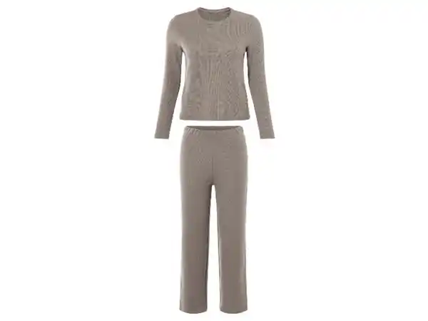 Bild 2 von esmara® Damen Pyjama, mit Waffelstruktur