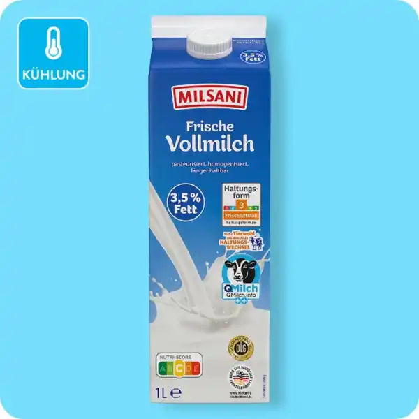 Bild 1 von MILSANI Frische Milch, 3,5% Fett