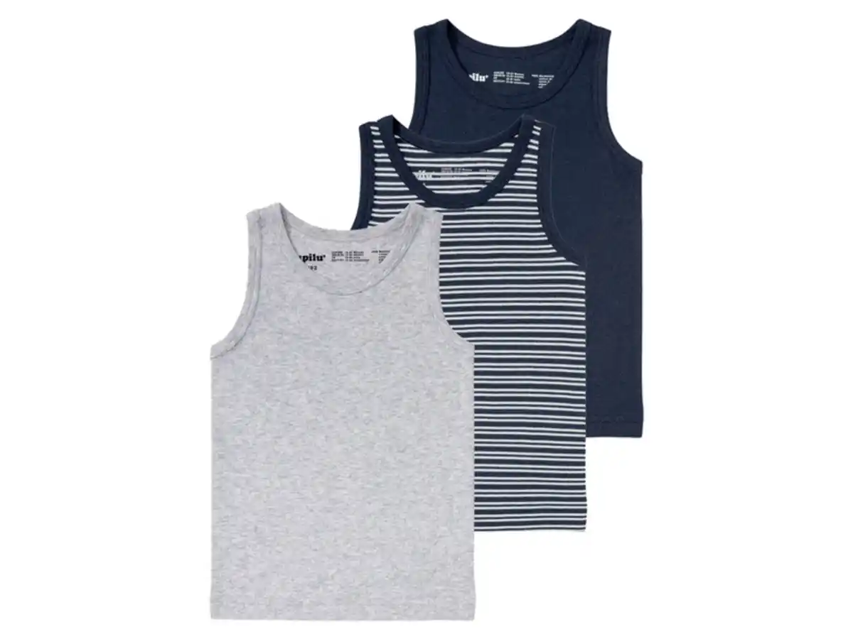 Bild 2 von lupilu® Kleinkinder Unterhemd, 3 Stück, aus reiner Baumwolle