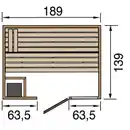 Bild 2 von WEKA Massivholzsauna »VALIDA«, BxHxT: 189 x 203,5 x 139 cm, inkl. 7,5 kW Bio-Kombi-Saunaofen