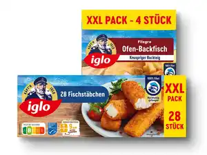 Iglo Fischstäbchen/Backfisch-Stäbchen/Filegro Ofen-Backfisch