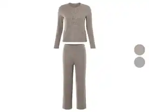 esmara® Damen Pyjama, mit Waffelstruktur