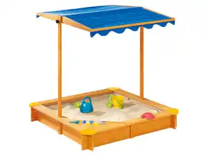 Playtive Holzsandkasten, mit Dach und Eisdiele