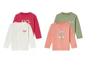 lupilu® Kinder Langarmshirts, 2 Stück, aus reiner Baumwolle