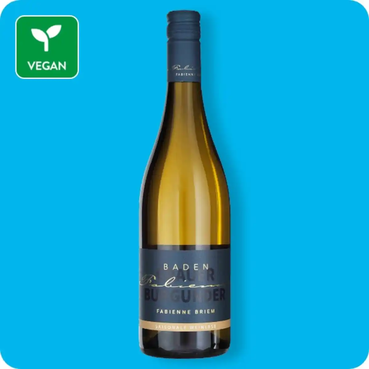 Bild 1 von Baden, trocken, 89 Punkte im falstaff-Tasting, je 0,75-l-Flasche, l-Preis 4.79 2024 Fabienne Briem – Grauburgunder QbA