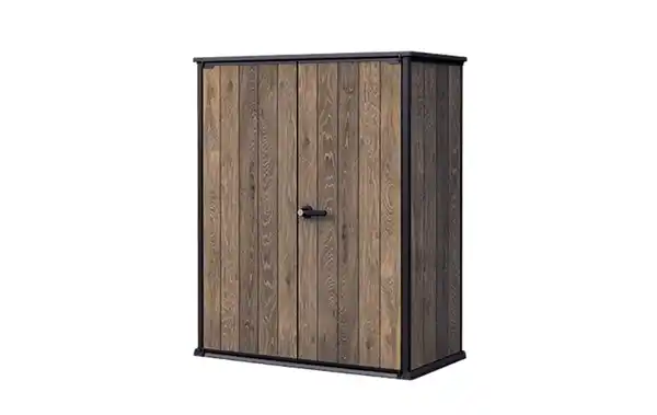 Bild 1 von Keter Kunststoff Gartenschrank Signature Walnuss Alto 140 x 73,6 x 170,4 cm braun Holzoptik