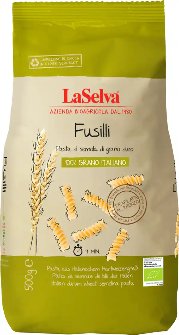 Bild 1 von LaSelva Nudeln, Fusilli aus itali. Hartweizengrieß