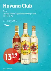 Havana Club Rum Original 3 Jahre, Especial oder Mango Lime 30 - 40 % Vol.