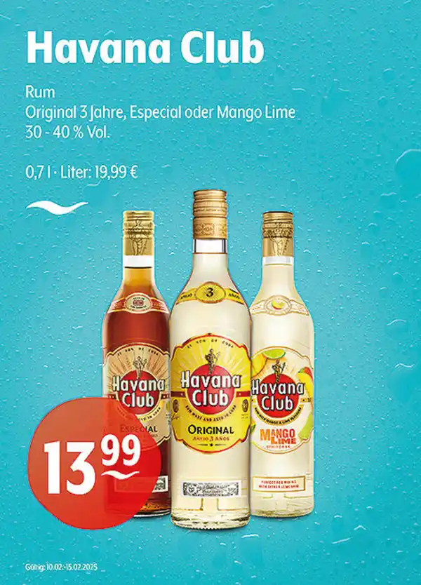 Bild 1 von Havana Club Rum Original 3 Jahre, Especial oder Mango Lime 30 - 40 % Vol.