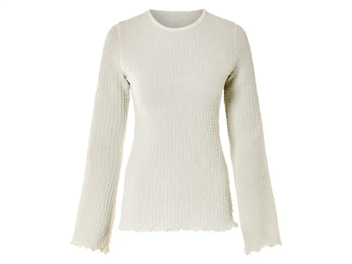 Bild 2 von esmara® Damen Langarmshirt, mit modischem Jacquard-Jersey