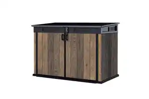 Keter Mülltonnenbox Signature Walnuss Mega 190 x 109 cm braun Holzoptik