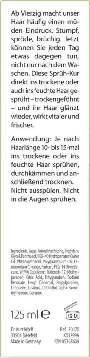 Bild 2 von Dr. Wolff Plantur 39 Die tägliche Sprüh-Kur, 125 ml