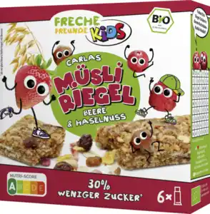 Freche Freunde Kids Carlas Bio Müsli Riegel - Beere Haselnuss, 156 g