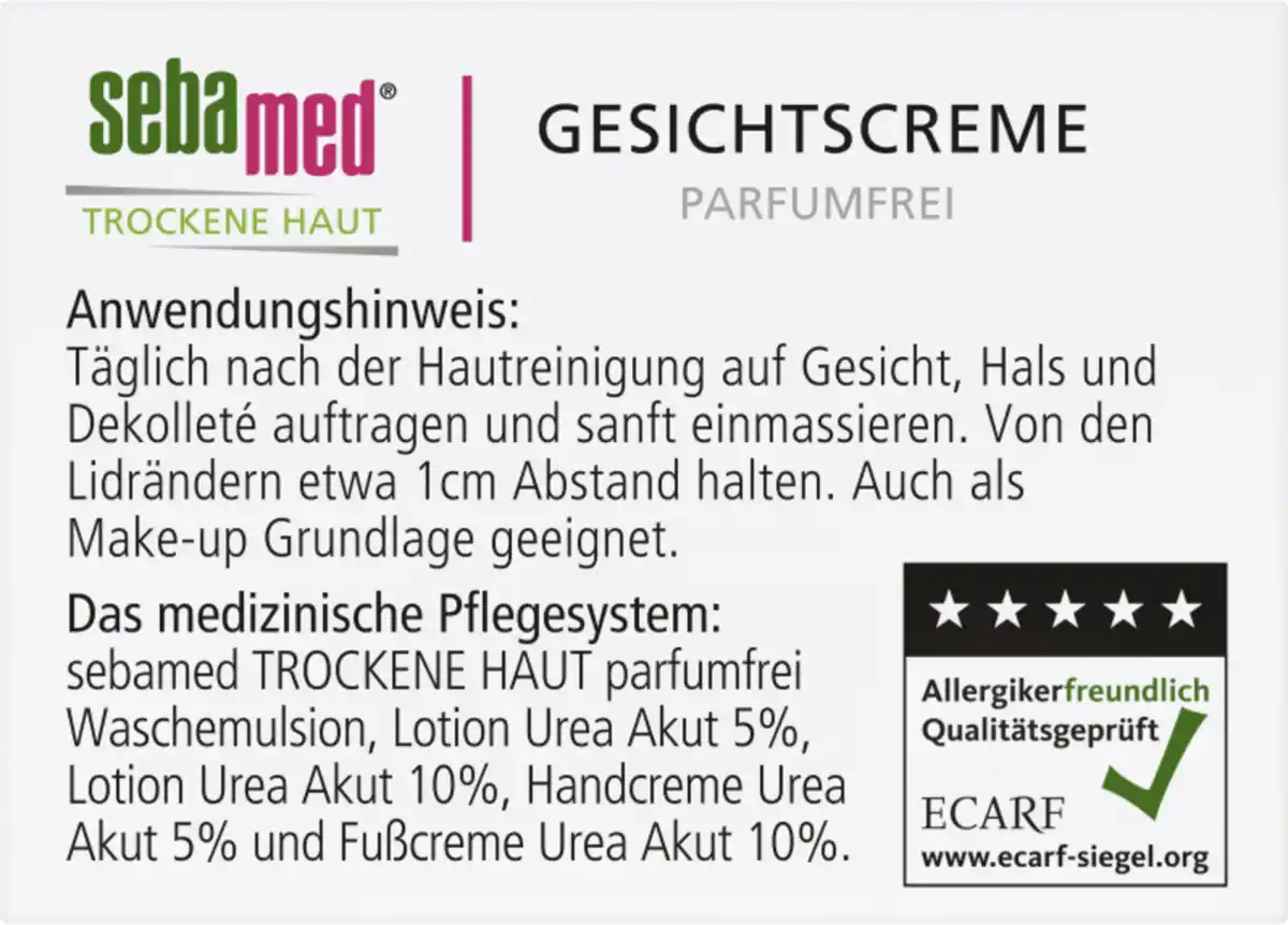 Bild 4 von sebamed Gesichtscreme parfumfrei, 50 ml