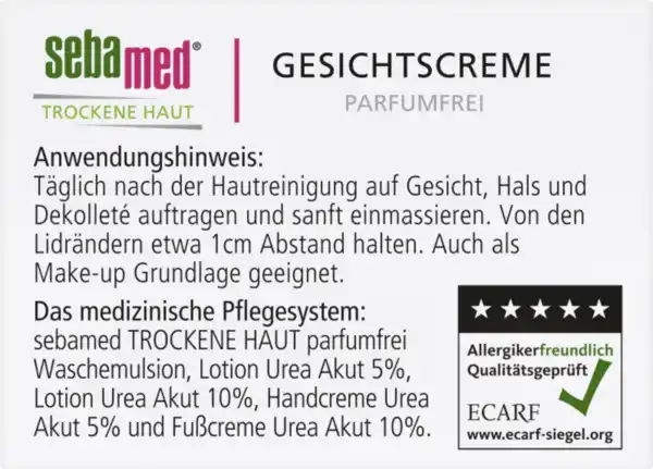 Bild 4 von sebamed Gesichtscreme parfumfrei, 50 ml