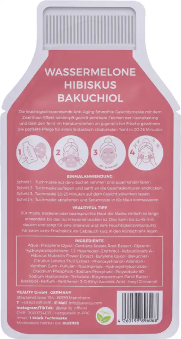 Bild 2 von YEAUTY Tuchmaske Watermelon-Hibiscus-Bakuchiol
