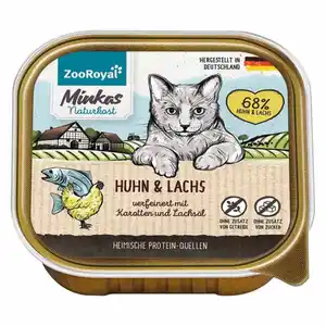 ZooRoyal Minkas Naturkost Huhn und Lachs mit Karotten 100g