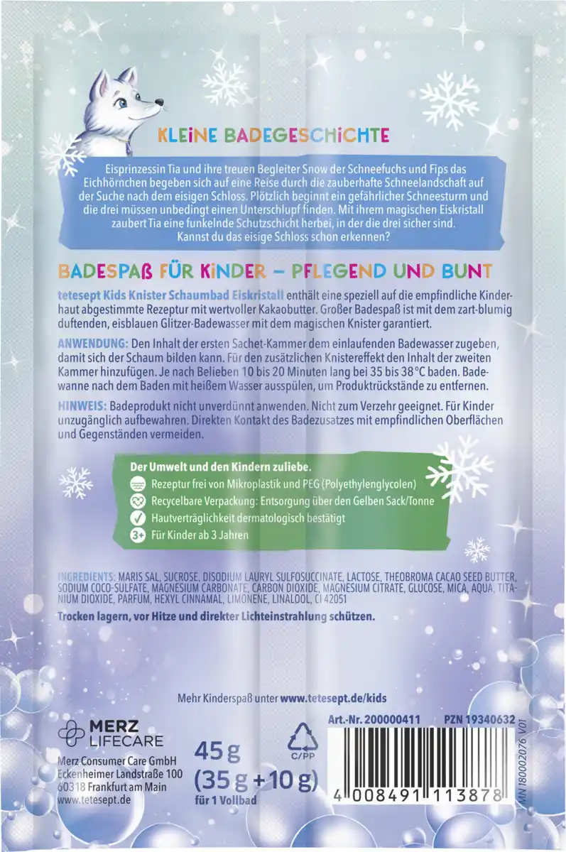Bild 2 von tetesept Kinder Badespaß Kids Schaumbad Eiskristall, 45 g
