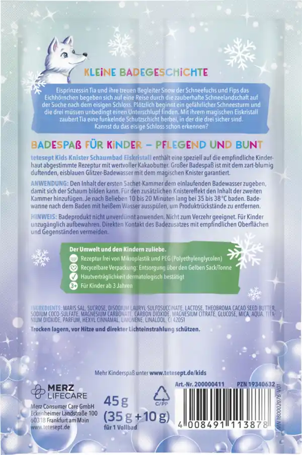 Bild 2 von tetesept Kinder Badespaß Kids Schaumbad Eiskristall, 45 g
