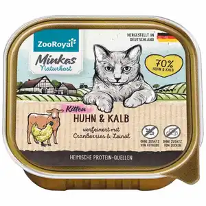 ZooRoyal Minkas Naturkost Kitten Huhn und Kalb mit Cranberries 100g