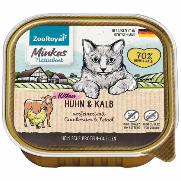 Bild 1 von ZooRoyal Minkas Naturkost Kitten Huhn und Kalb mit Cranberries 100g