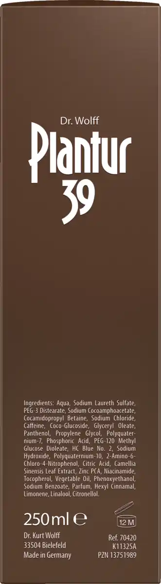 Bild 2 von Dr. Wolff Plantur 39 Color Braun Phyto-Coffein-Shampoo, 250 ml