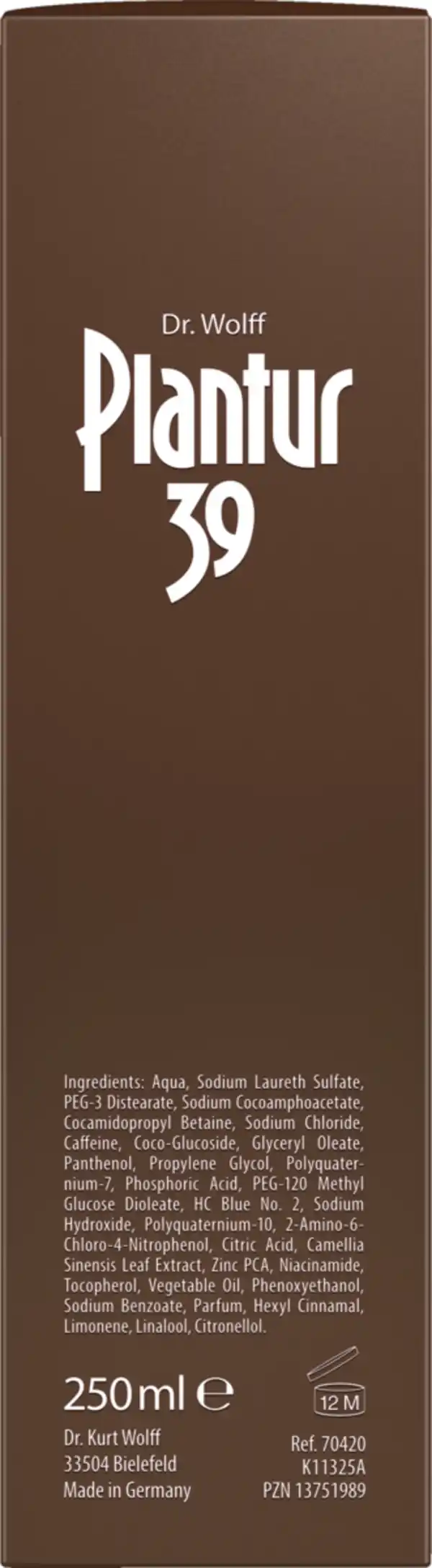 Bild 2 von Dr. Wolff Plantur 39 Color Braun Phyto-Coffein-Shampoo, 250 ml