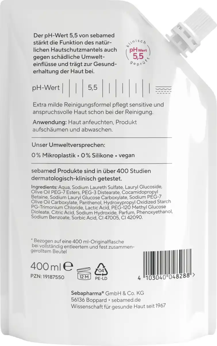 Bild 2 von sebamed Olive Wasch-Emulsion Nachfüllbeutel, 400 ml