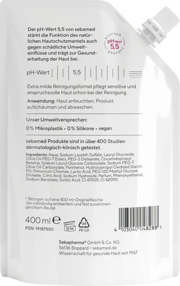 Bild 2 von sebamed Olive Wasch-Emulsion Nachfüllbeutel, 400 ml