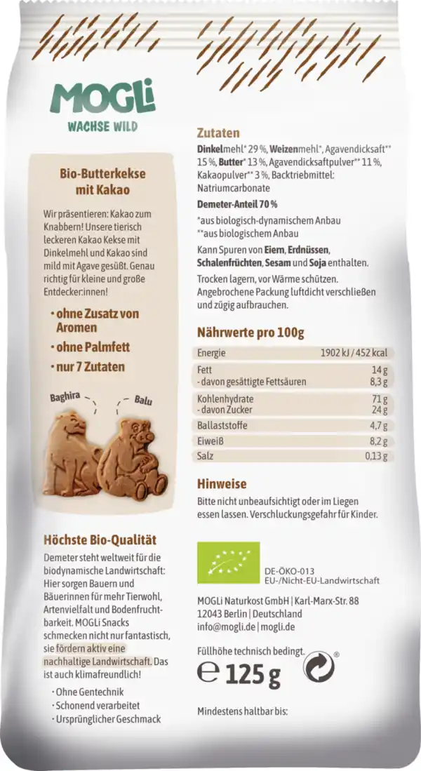 Bild 4 von MOGLi Bio Kakao Kekse, 125 g