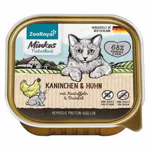 ZooRoyal Minkas Naturkost Kaninchen und Huhn mit Kartoffeln 100g