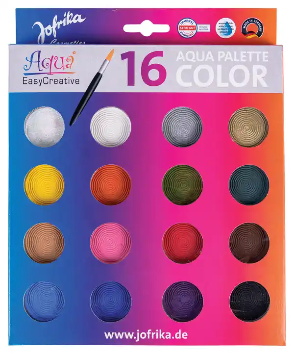 Bild 1 von Jofrika Aqua Color Palette mit 16 Farben, 9 g 16 Schminkfarben
