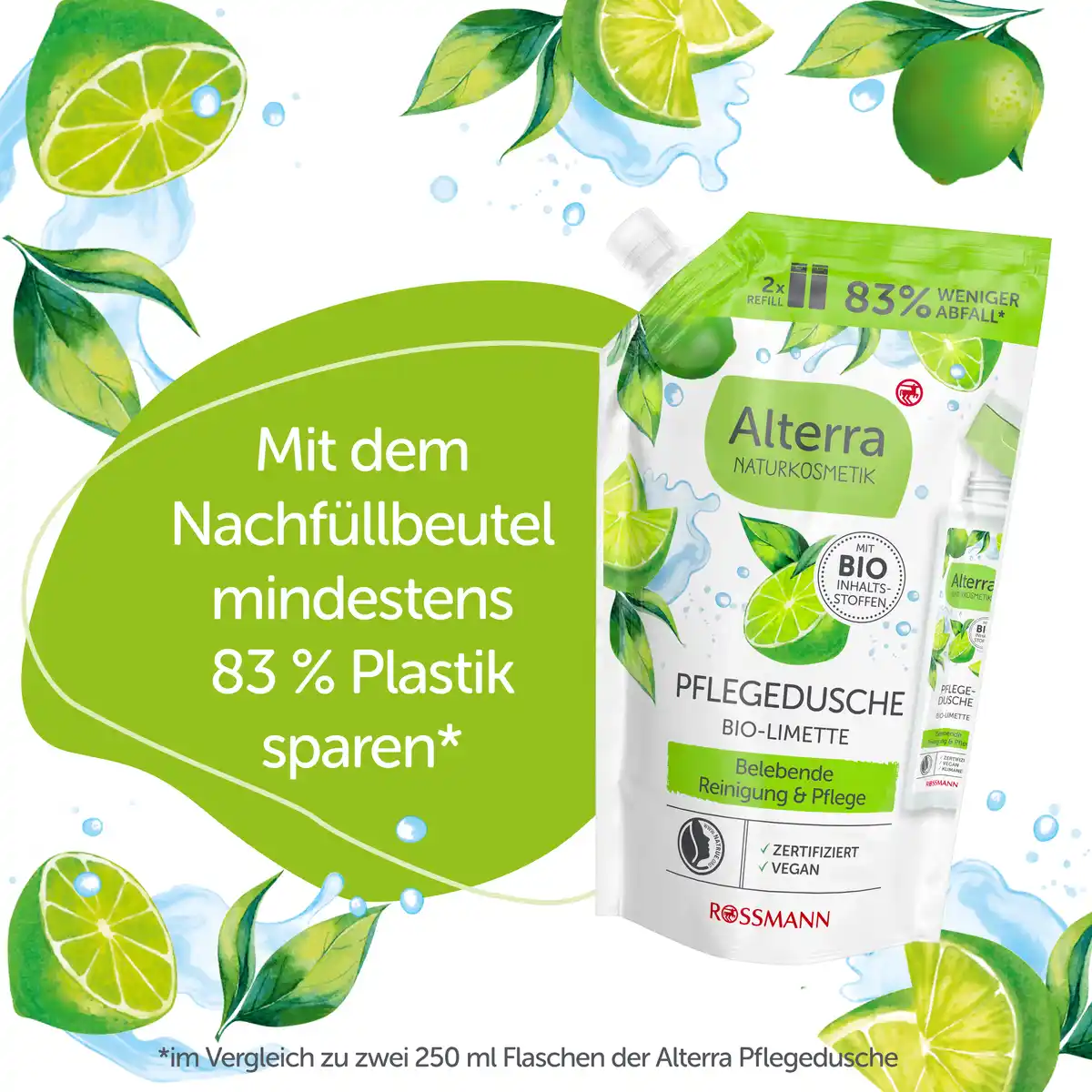 Bild 2 von Alterra NATURKOSMETIK Pflegedusche Bio-Limette Nachfüllbeutel, 500 ml