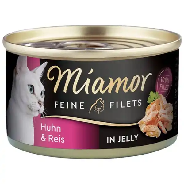 Bild 1 von Miamor Feine Filets in Jelly Huhn und Reis 100g Dose 24x100g