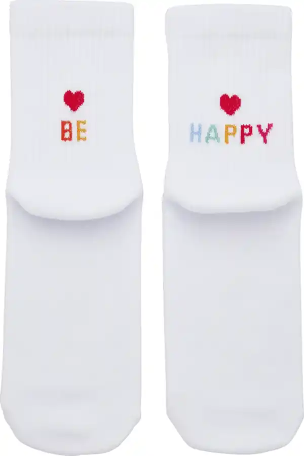 Bild 1 von IDEENWELT Rippsocken mit Fersendesign Be Happy Gr. 39/42