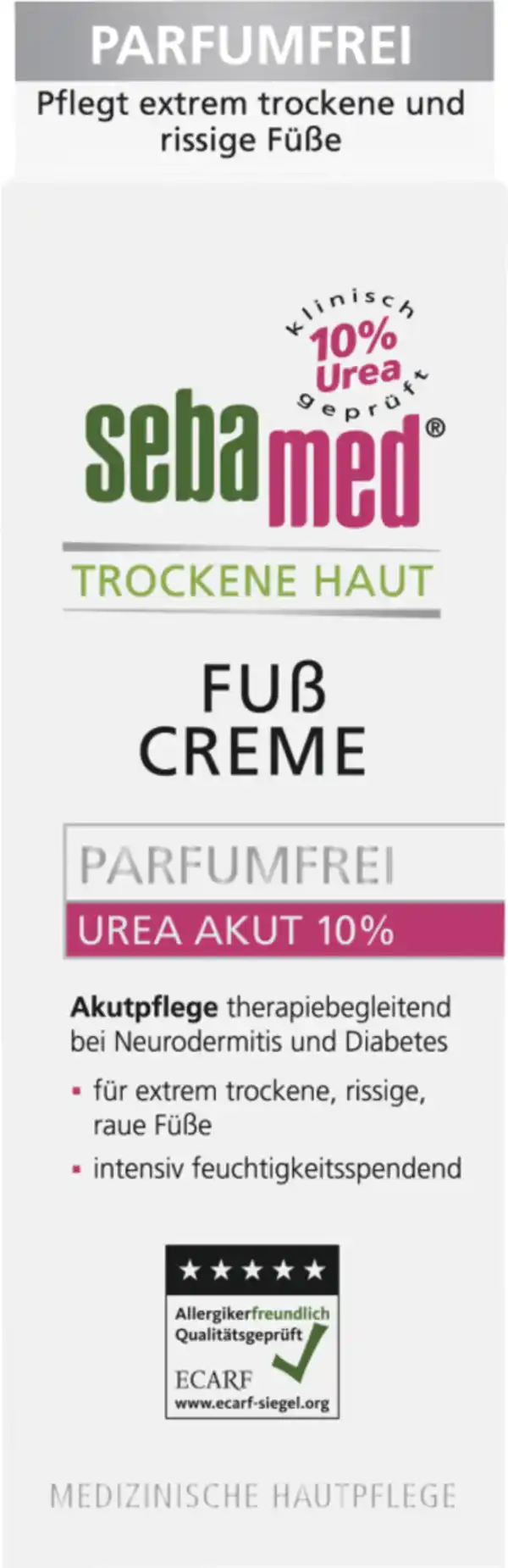 Bild 1 von sebamed Trockene Haut Fußcreme parfumfrei Urea 10%, 100 ml