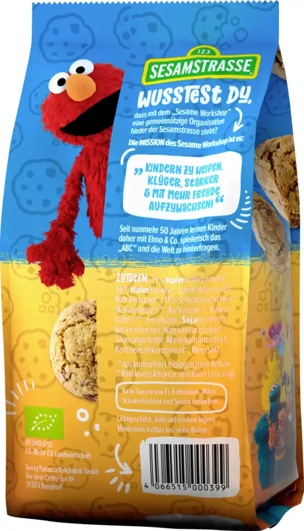 Bild 2 von Sesamstraße Bio Krümelmonster Cookies mit Schokostückchen, 125 g