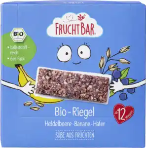 FruchtBar Bio-Riegel Heidelbeere-Banane-Hafer, 138 g