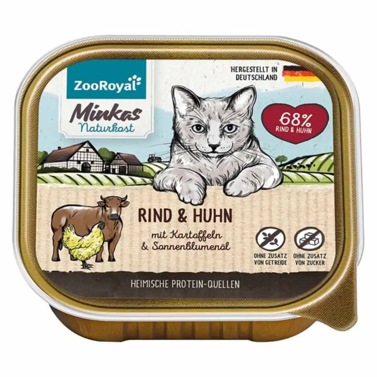 Bild 1 von ZooRoyal Minkas Naturkost Rind und Huhn mit Kartoffeln 100g