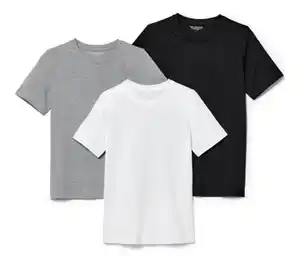 3 Kinder-T-Shirts, schwarz, grau, weiß