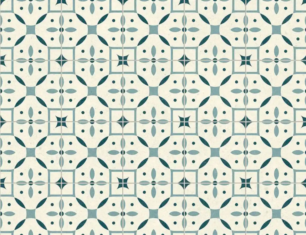 Bild 1 von PVC Calypso Tile Weiß, Blau