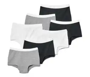 7 Kinder-Pantys, grau/weiß/schwarz
